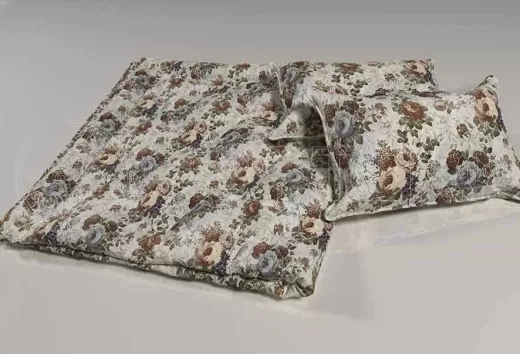 Тик смесовый набивной A1-9452 beige бежевый, цветочный дизайн, интерьер