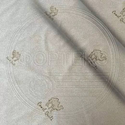 Ткань Тик полиэстер 1046 Camel quilt silver оттенки коричневого, верблюды
