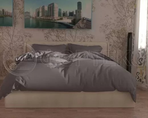 Твил-сатин гладкокрашеный Silver Filigree серый, без рисунка, интерьер