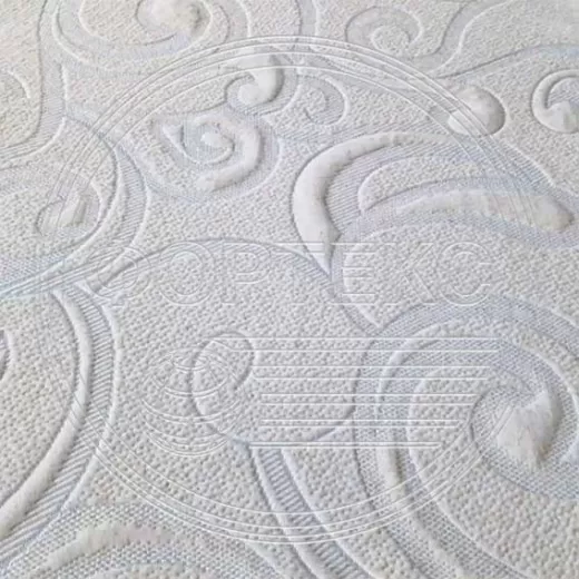 Трикотажное полотно LT3083-DM-Linen бежевого цвета с крупным рисунком завиток