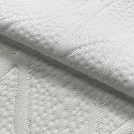 Трикотажное полотно X3893 WHITE FS белого цвета с абстрактным рисунком в цвет полотна