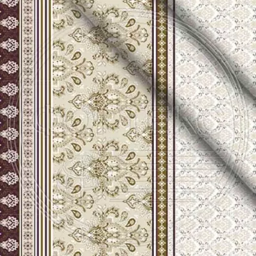 Ткань полиэстер набивной 55 гр. ZXX-5636 оттенки коричневого, полоса