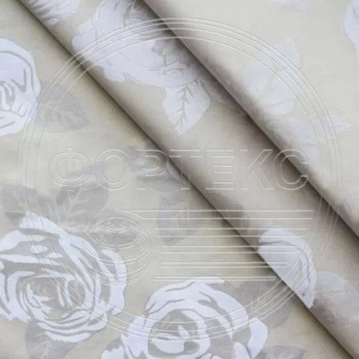 Ткань Тик хлопок набивной 39-114 F beige цветочный рисунок