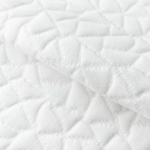 Трикотажное полотно ST 08-1-0-280 FS белого цвета с абстрактным узором