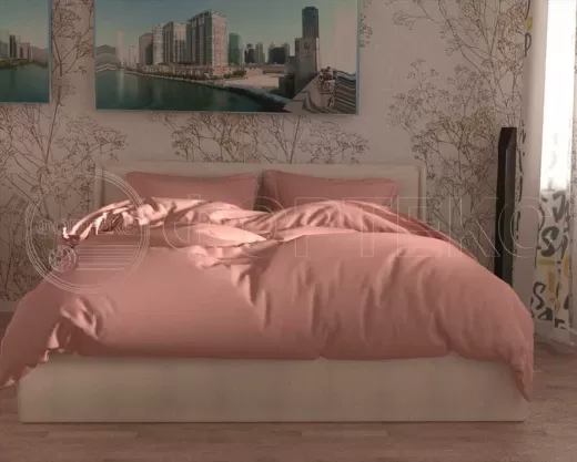 Твил-сатин гладкокрашеный Mellow Rose оттенки розового, интерьер