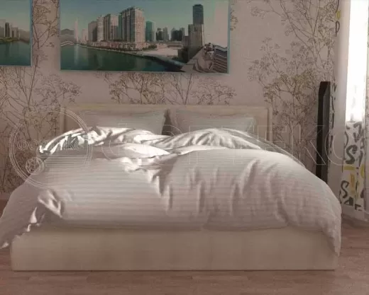 Страйп Сатин 79-3*3 White белый, интерьер