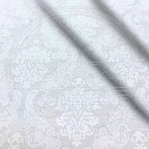 Ткань Тик хлопок набивной 39-14191 white белый, ажур