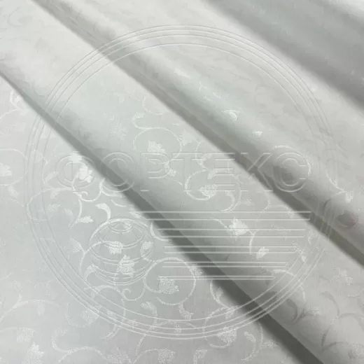 Тик набивной 39-14051 white белый, завиток