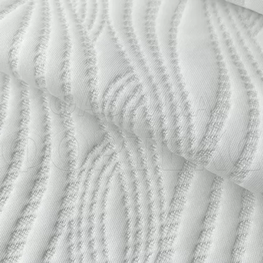 Трикотажное полотно ST 07-1-0-280 FS белого цвета, рисунок абстракция