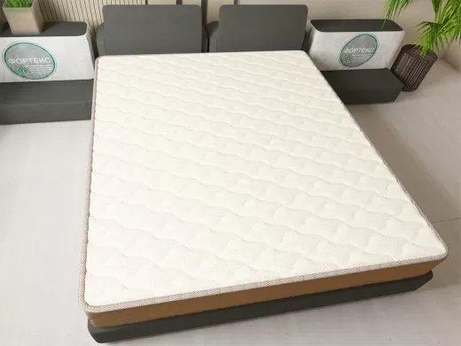 Матрасные комплектующие Матрасные ткани Трикотаж Матрасная ткань Точки хаос O215 коричневый купить ОПТОМ Фортекс