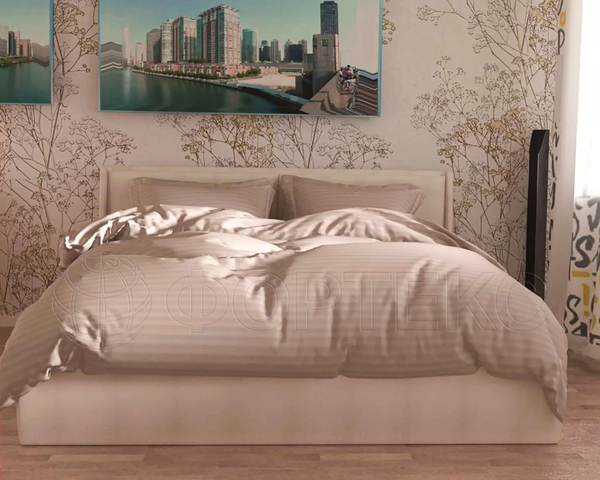 Ткани для постельного белья оптом Ткани с жаккардом 79-1*1 Mushroom купить ОПТОМ Фортекс