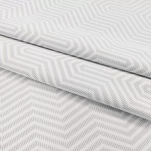 Трикотажное полотно ST 022-2-0-280 FS белого цвета с геометрическим узором