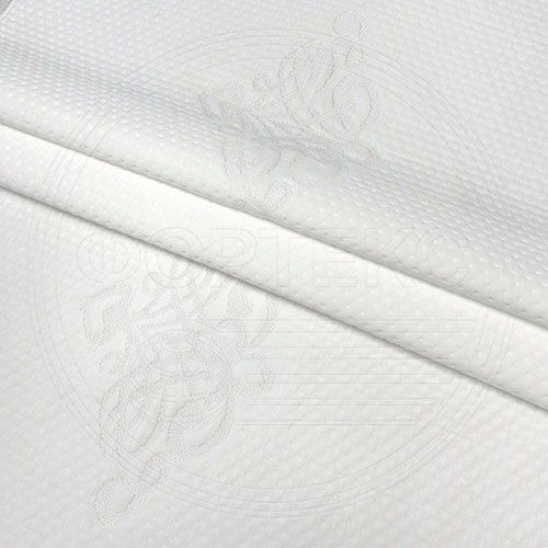 Трикотажное полотно FRTX 25 003 Адыгея Белый, орнамент в цвет полотна