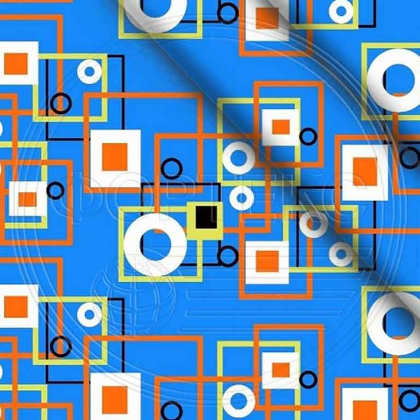 Ткань полиэстер набивной 55 гр. ZBD-1273 синий, абстракция