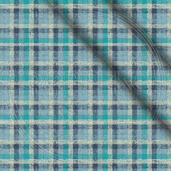 Полиэстер 55 гр. ZAI-205657 оттенки синего, принт клетка