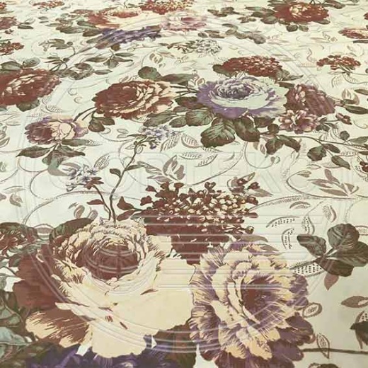 Тик смесовый набивной A1-9452 beige цветы