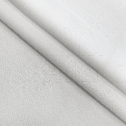 Трикотажное полотно T113-A FS белое с природны узором