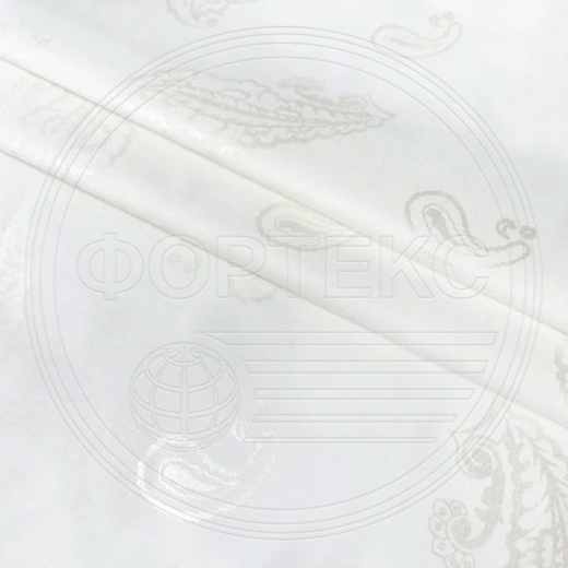 Ткань Тик хлопок дорогой 3A9-572 WHITE SILVER с напылением, рисунок огурцы