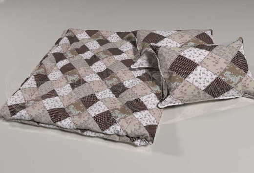 Микрофибра набивная коричневая 5BJ-1926-9 Пэчворк