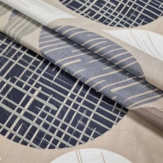 Микрофайбер набивной-пигмент беж. 5BJ-1622-5 Круги