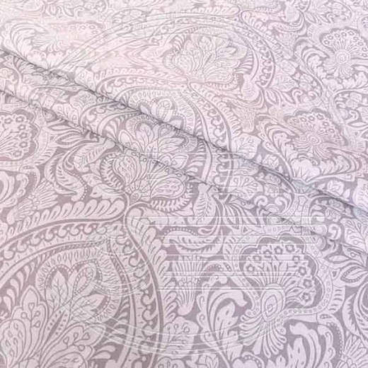 Тик смесовый набивной A1-5451 pink розорый, дамасский орнамент