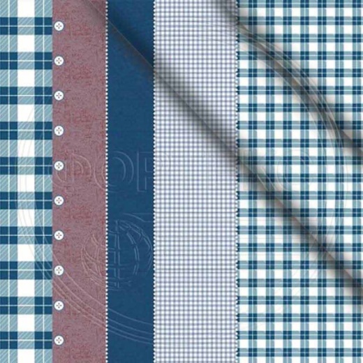 Полиэстер 70 гр. ZXX-4169 оттенки синего, полоса/клетка