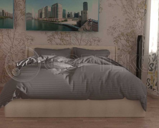 Страйп Сатин 79-1*1 Silver Filigree оттенки серого, интерьер