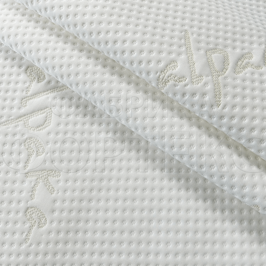 Трикотажное полотно Alpaka FS с тематическим рисунком, белое с золотыми нитями