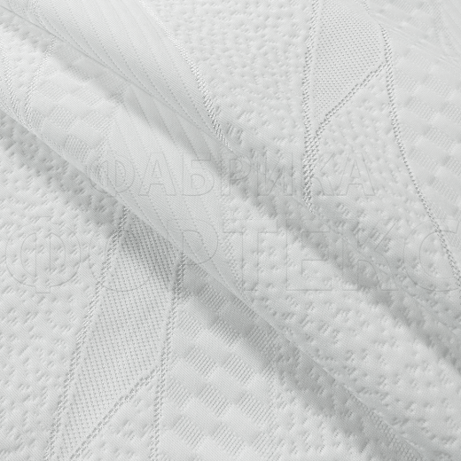 Трикотажное полотно ST 064-S White-P-180 FS белого цвета с абстрактным узором