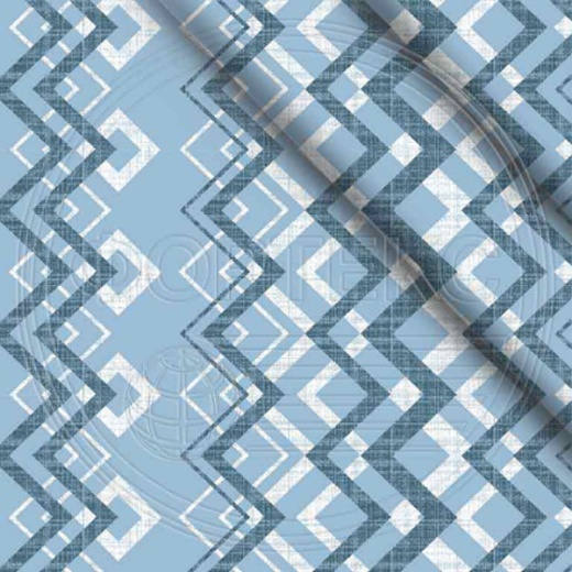 Полиэстер 55 гр. ZAI-194793 оттенки синего, принт геометрия