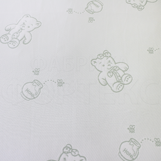 Матрасные комплектующие Матрасные ткани Трикотаж Матрасная ткань Мишка с медом X4090 мятный купить ОПТОМ Фортекс