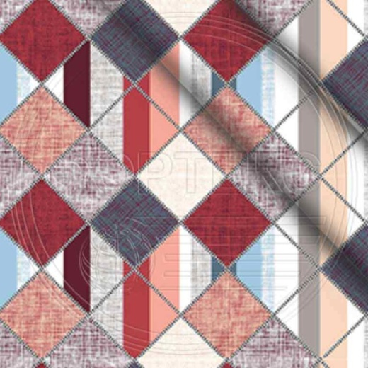 Полиэстер 55 гр. ZAI-194789 оттенки красного, принт геометрия