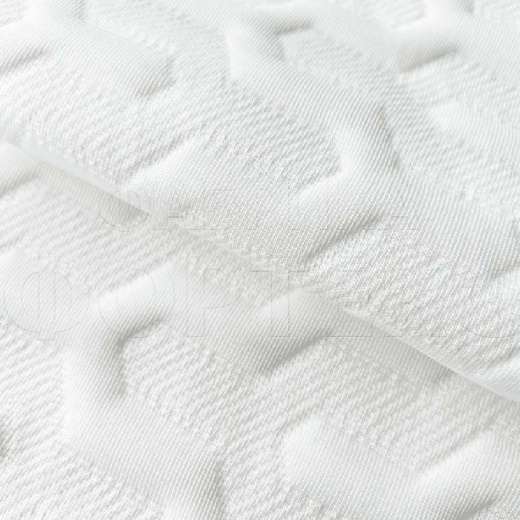 Трикотажное полотно ST 01-1-0-280 FS белое с геометрическим узором