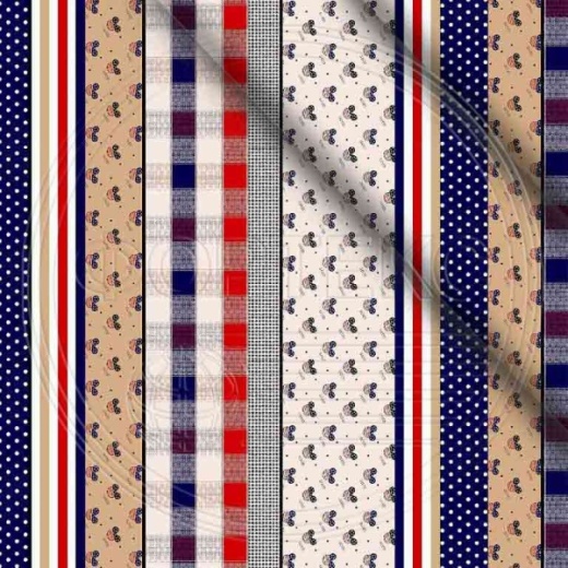 Ткань полиэстер набивной 55 гр. ZAF-194610 оттенки синего, полоса