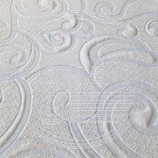 Трикотажное полотно LT3083-DM-Linen бежевого цвета с крупным рисунком завиток