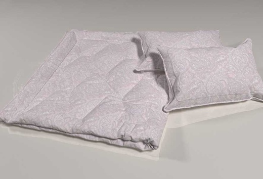 Тик смесовый набивной A1-9586 pink мелкие огурцы, интерьер