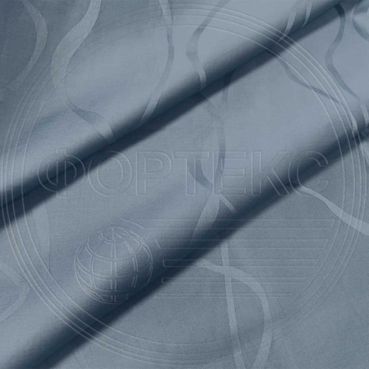 Страйп-сатин премиум 709-2 Moonlight Blue синий блестящий, абстрактный рисунок