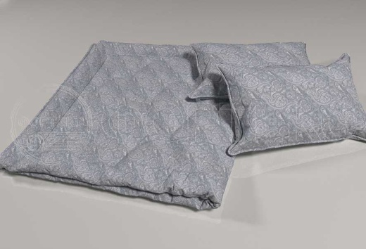 Тик смесовый набивной A1-9586 blue голубой, огурцы, интерьер