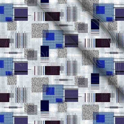 Ткань полиэстер набивной 55 гр. ZAF-194611 blue синий, абстракция