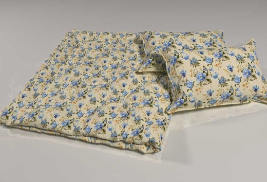 Поликоттон набивной оптом 01-6776 blue А, цветочный