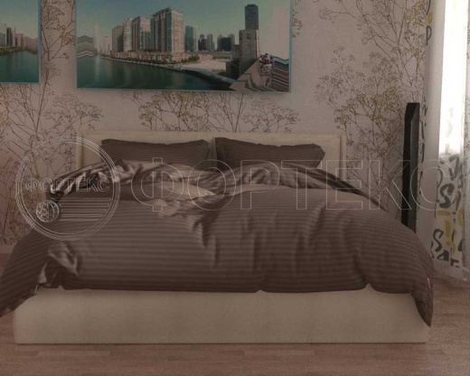 Страйп Сатин 79-1*1 Rain Drum оттенки коричневого, интерьер