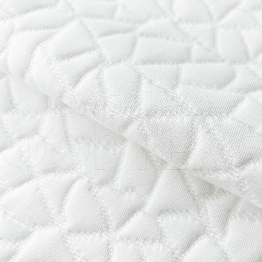 Трикотажное полотно ST 08-1-0-280 FS белого цвета с абстрактным узором