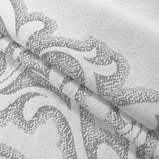 Трикотажное полотно ESSOYES_DARKER FS белого цвета, завитки