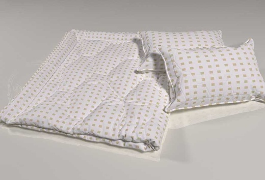 Ткань Тик с напылением A1-603 white белый, квадраты, интерьер