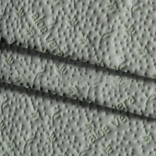 Трикотажное полотно X1505-A aloe vera FS зеленого цвета с тематическим рисунком