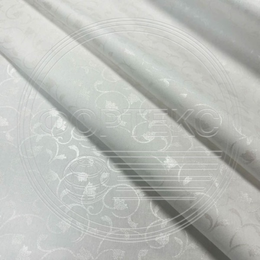 Тик набивной 39-14051 white белый, завиток