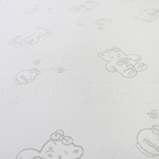 Матрасные комплектующие Матрасные ткани Трикотаж Матрасная ткань Мишка с медом X4090 мятный купить ОПТОМ Фортекс