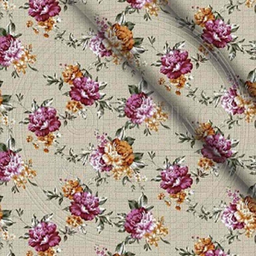 Ткань полиэстер набивной 55 гр. ZXX-5515 цветной, цветочный принт