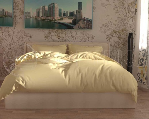 Твил-сатин гладкокрашеный Transparent Yellow оттенки желтого, интерьер