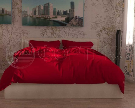 Твил-сатин гладкокрашеный Barbados Cherry красный, интерьер